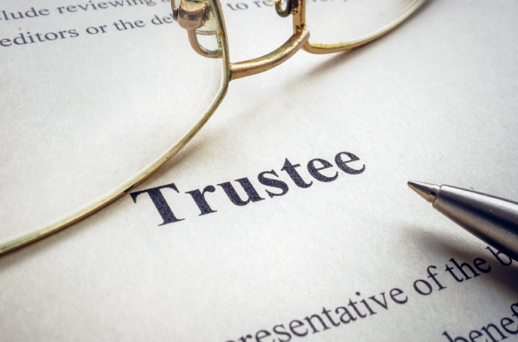 document with the word trustee