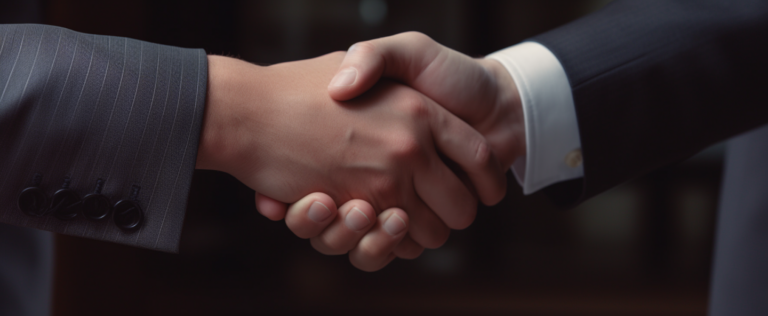 small business lawyers shaking hands