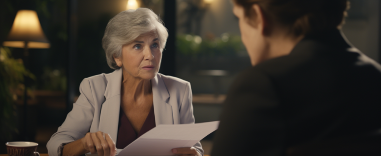 elderly women speakign with an estate planning lawyer about revocable living trust in fort worth texas