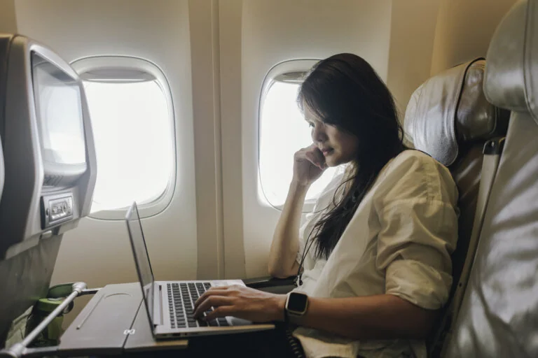 women who is setting up her texas business from abroad